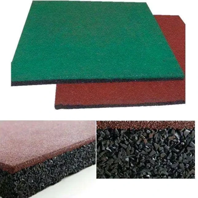 Indoor Sports Fitness Durable High Density 50x50cm/1000x1000mm Playground Gym Rubber Flooring Tile Shock-Absorbing Washable