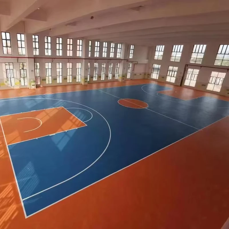 Indoor Sports Flooring Eco-friendly 18mm Thick Soft PVC and Oak Material Court Mat for Soccer