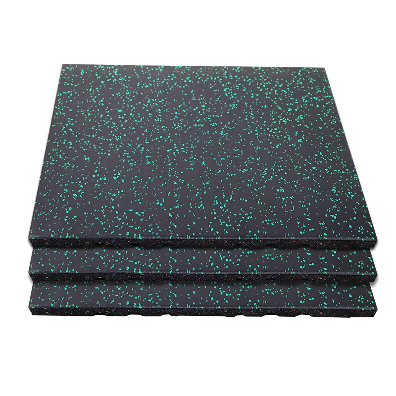 Indoor and Outdoor Rubber Fitness Tiles Protective Gym Floor Mat for Garage Home Gym Workout Space