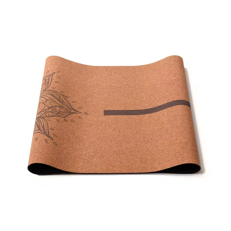 Innovative Heritage Level Intangible Cultural Cork Yoga Mat Green Tech Natural Rubber Premium Carved Material