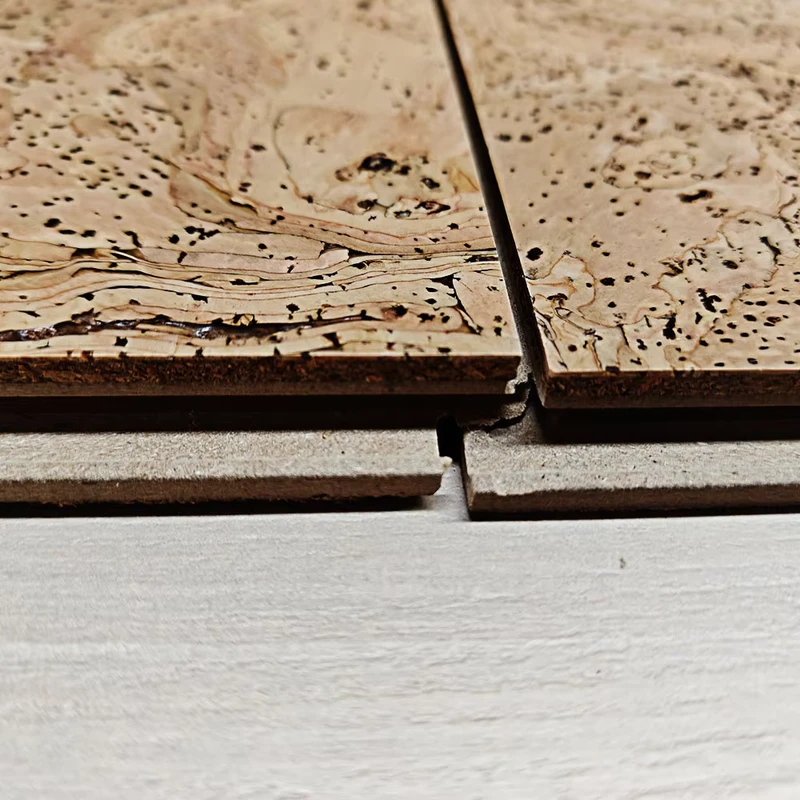Interlocking Cork Wood Flooring Natural Cork Floor Tiles Click Lock Waterproof for Commercial Use