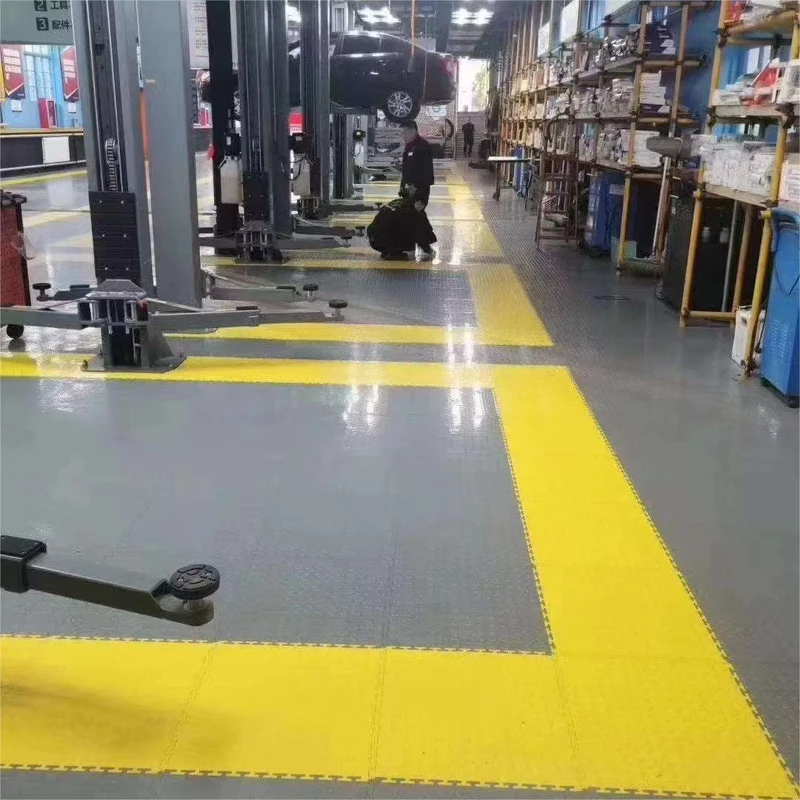 Interlocking Garage PVC Flooring Tiles 6mm Eco Friendly Strong Plastic Floor Tiles for Warehouse