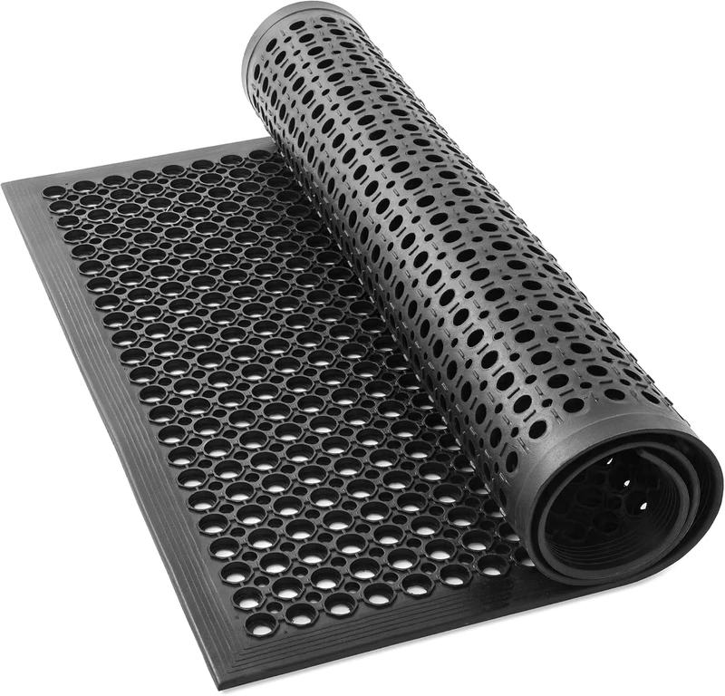 Interlocking Mats with Holes ESD Rubber Antifatigue Drainage Mats Antistatic Anti Fatigue Mat