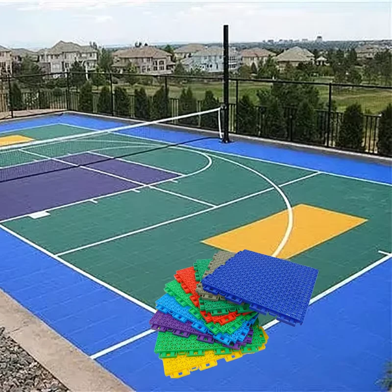 Interlocking PP Modular Sports Flooring Anti Slip Professional Outdoor Badminton Court Floor Tiles