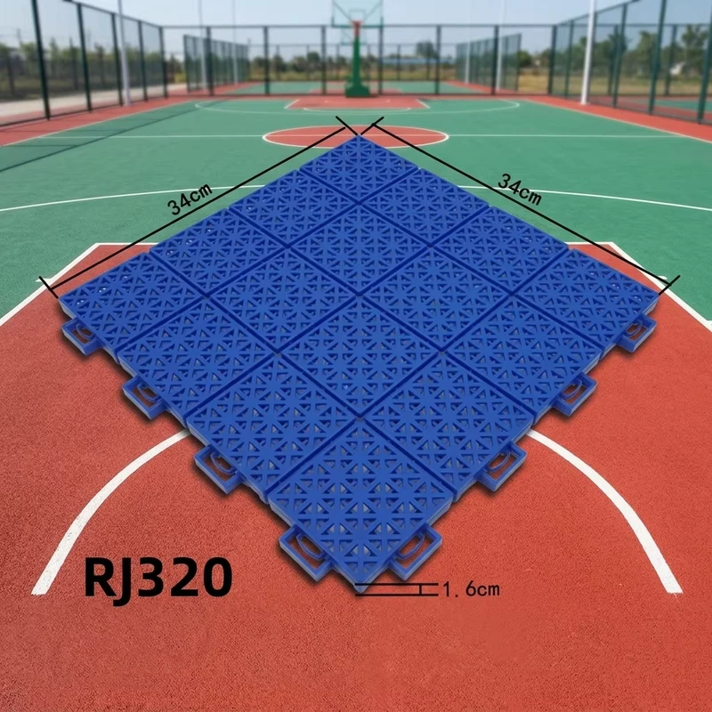Interlocking PP Sports Flooring Basketball Court Accessory Package Net Post Set 16mm Thick Eco Friendly Anti Slip Waterproof