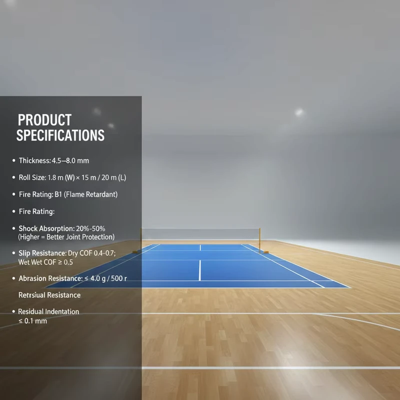 Interlocking PVC Sports Floor Tiles Badminton Court Indoor Gym Flooring Shock Absorption Anti-slip Easy Install Multi-Purpose
