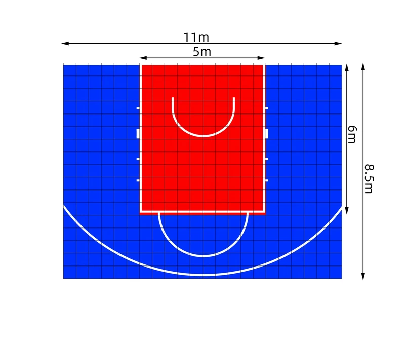 Interlocking Plastic Outdoor Sport Floor Tiles for Basketball Courts with Shock Absorption and Eco Friendly Design