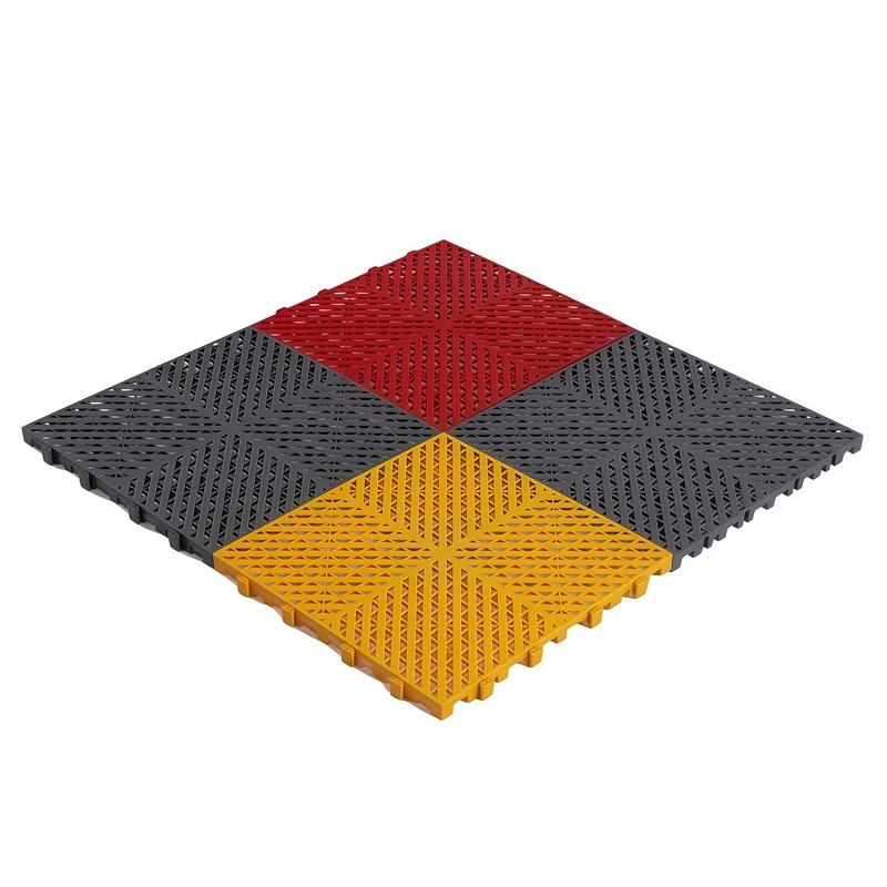 KCX Friendly Environmental Protection 40*40*2cm Anti slip Plastic PVC PP Garage Floor Tiles for Carwash Garage Floor 4S Shop