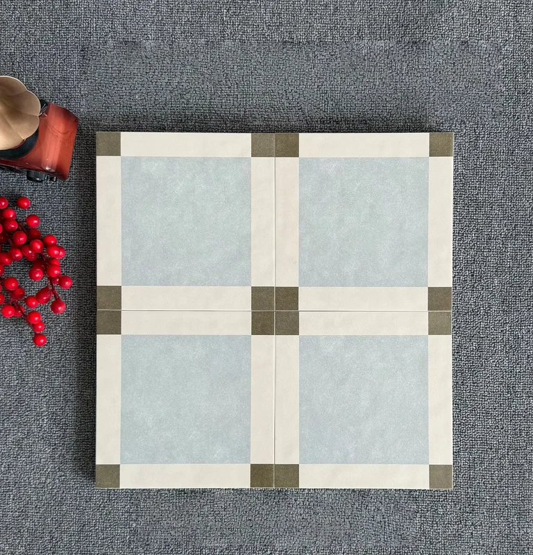Light Blue Minimalist Matte Square Floor Tiles Bathroom Floor Tiles