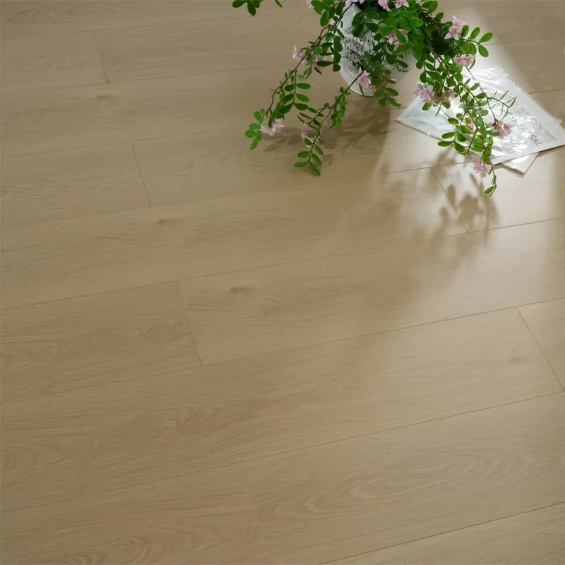 Light Color Laminate Flooring Anti scratch Modern Minimalist Oak Wood Plank Flooring for Residential and Commercial Projects