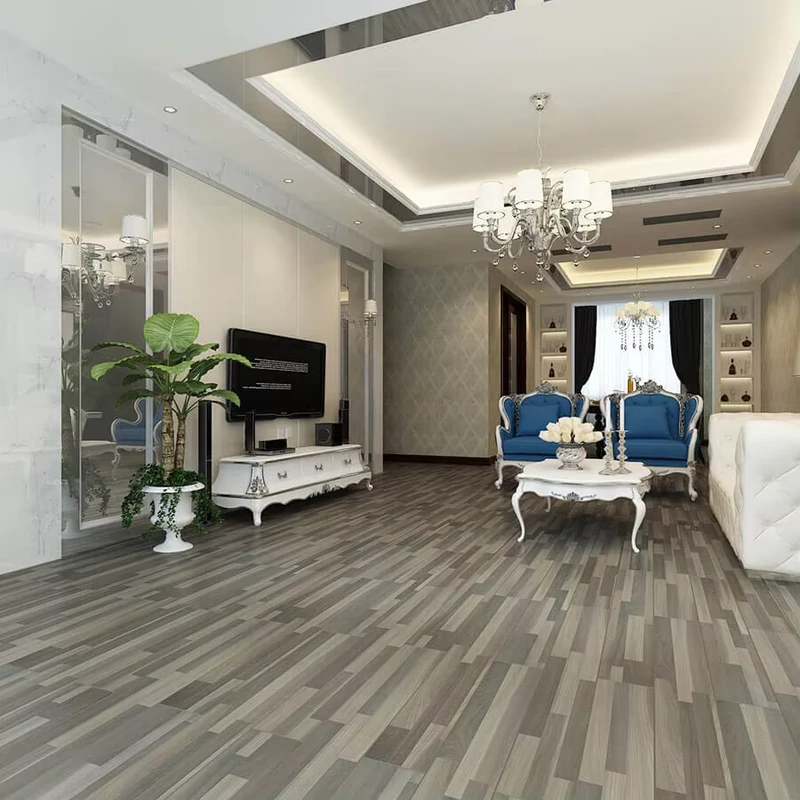 Light Grey HDF Laminate Flooring Modern Matte Design Waterproof Durable Moisture Resistant for Living Rooms & Bathrooms
