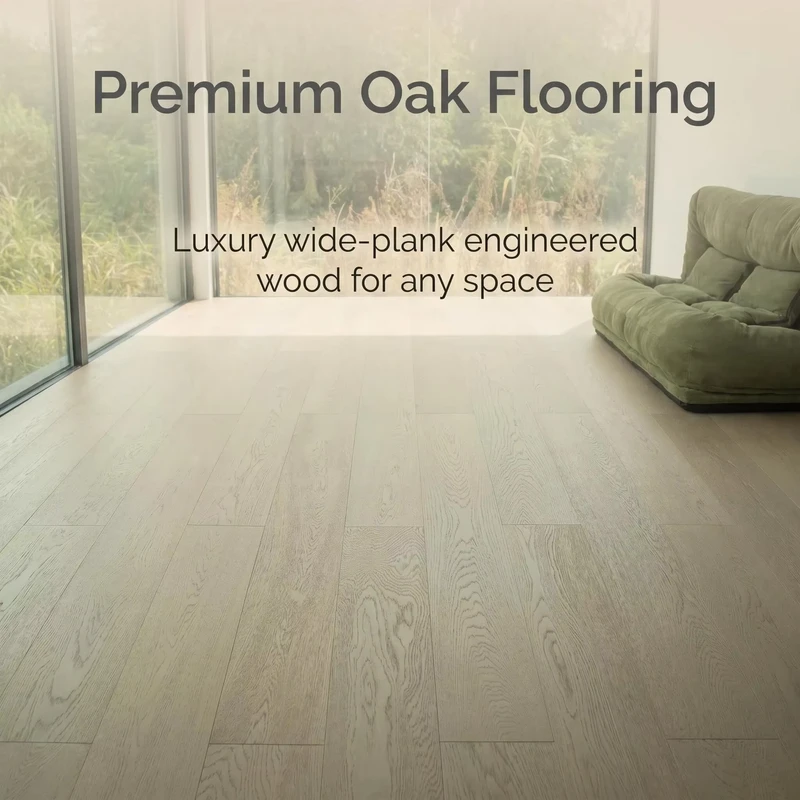 Luxury 12mm Click Lock Engineered Oak Wood Flooring Fireproof Anti-slip UV Matte Finish Multilayer Wood Floors