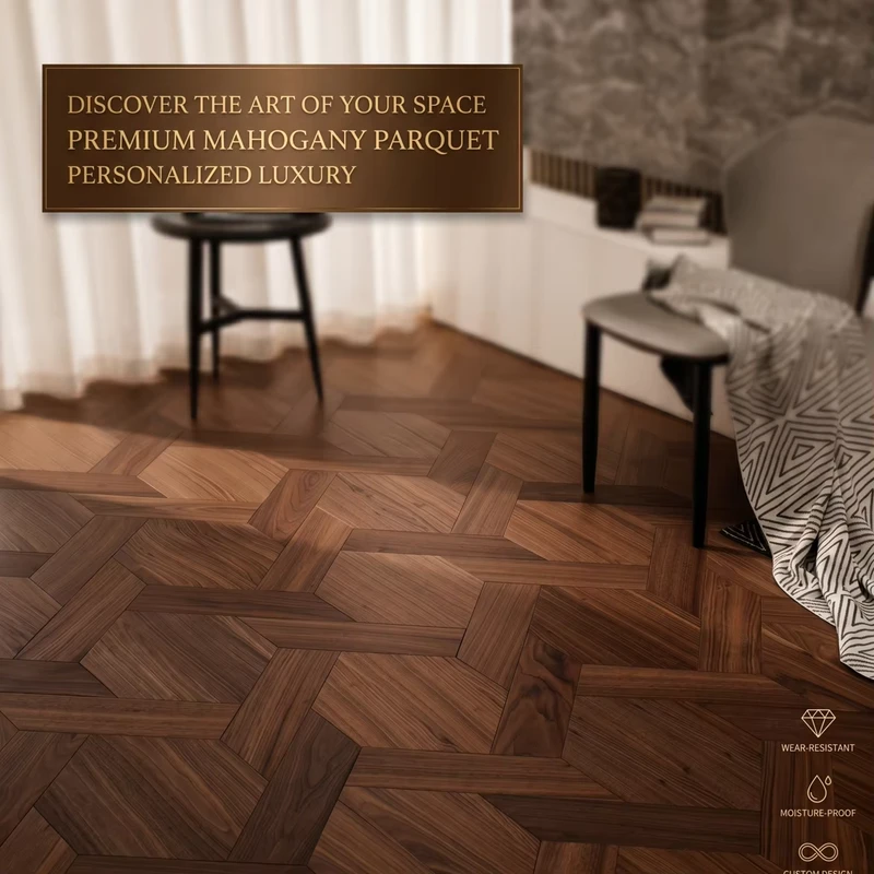 Mahogany Wood Parquet Flooring Custom Logo OEM Manufacturer Factory Direct Bulk Order Price