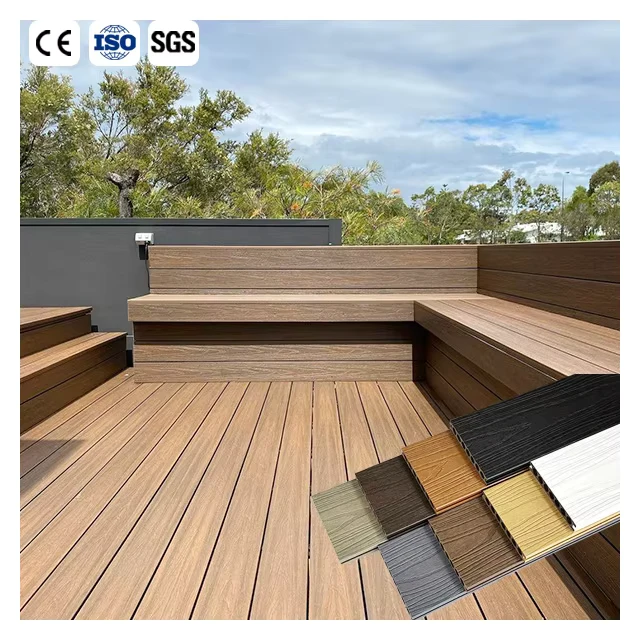 Manufacturer Exterior Wpc Decking Deep Embossing Wood Plastic Composite Flooring