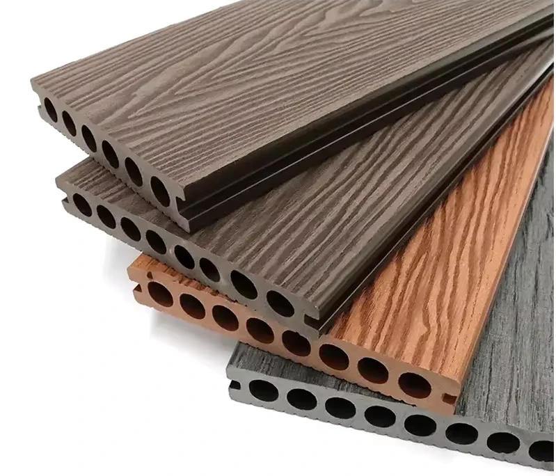 Modern 135*25mm WPC Outdoor Waterproof Click Installation Decking Low Price Brushed Wood Grain Smooth Anti Slip Outdoor Flooring