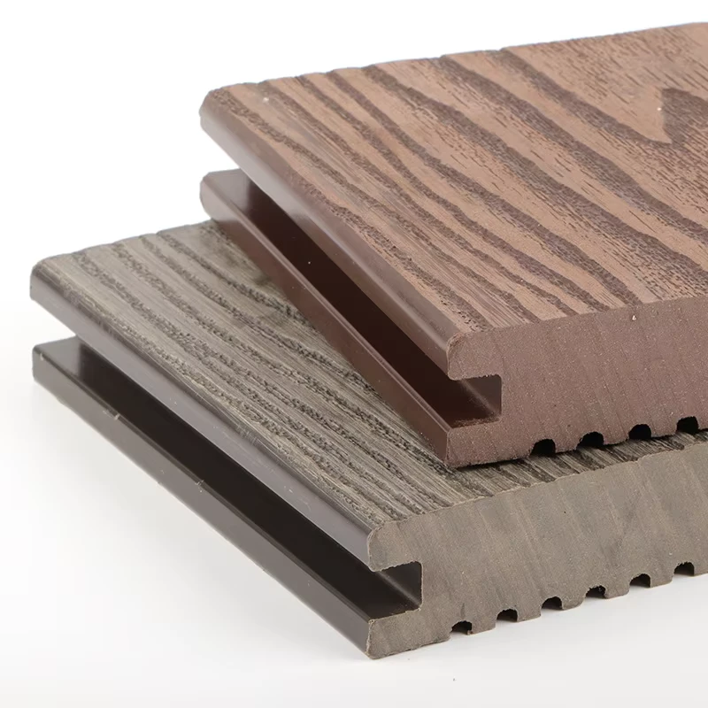 Modern 140mm*3000mm WPC Decking Board Waterproof Solid Plastic Flooring Indoor Outdoor Garden Use Click Installation Wood Grain