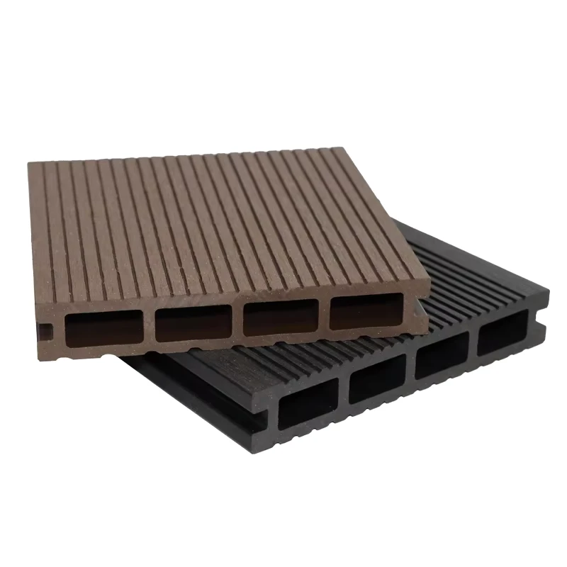Modern 18mm Thick Bamboo WPC Decking Crack Resistant Wood Plastic Flooring Anti Slip Waterproof Features for Outdoor Exteriors
