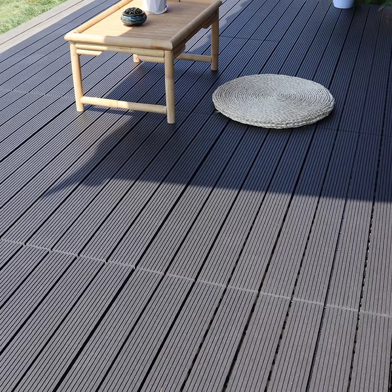 Modern Anti Slip WPC Interlocking Decking Tiles Waterproof Square Shape Garden Outdoor DIY Interlocking Floor for Exterior