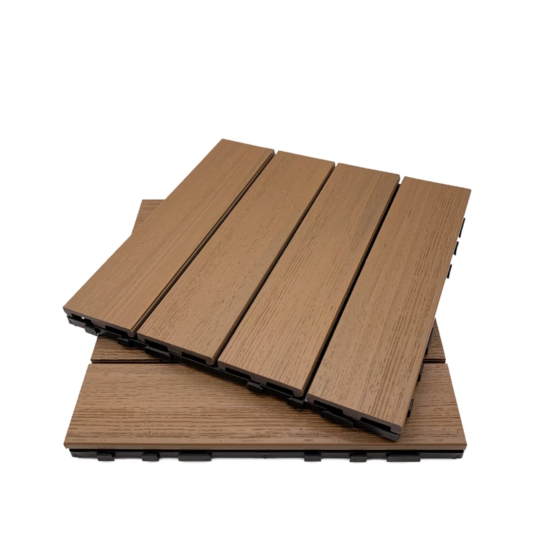 Modern DIY Self Paving Outdoor Decking Waterproof Home Modified Plastic Floor Mat Wood Grain Finish for Garden Parks Balconies