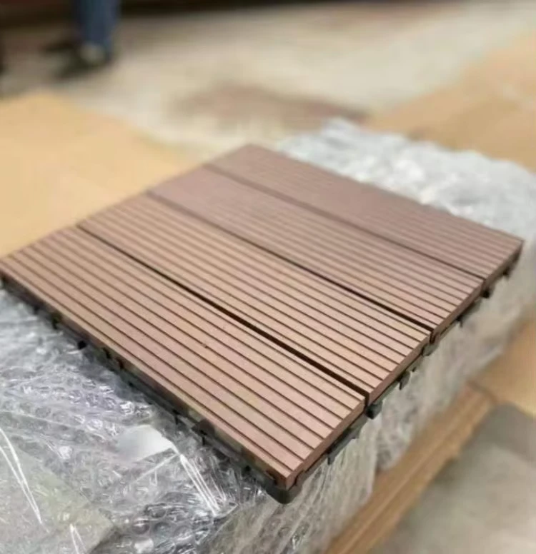 Modern DIY WPC Decking Tiles Waterproof Anti slip Flooring Durable Composite Decking for Exterior Terrace Patio Engineered Floor