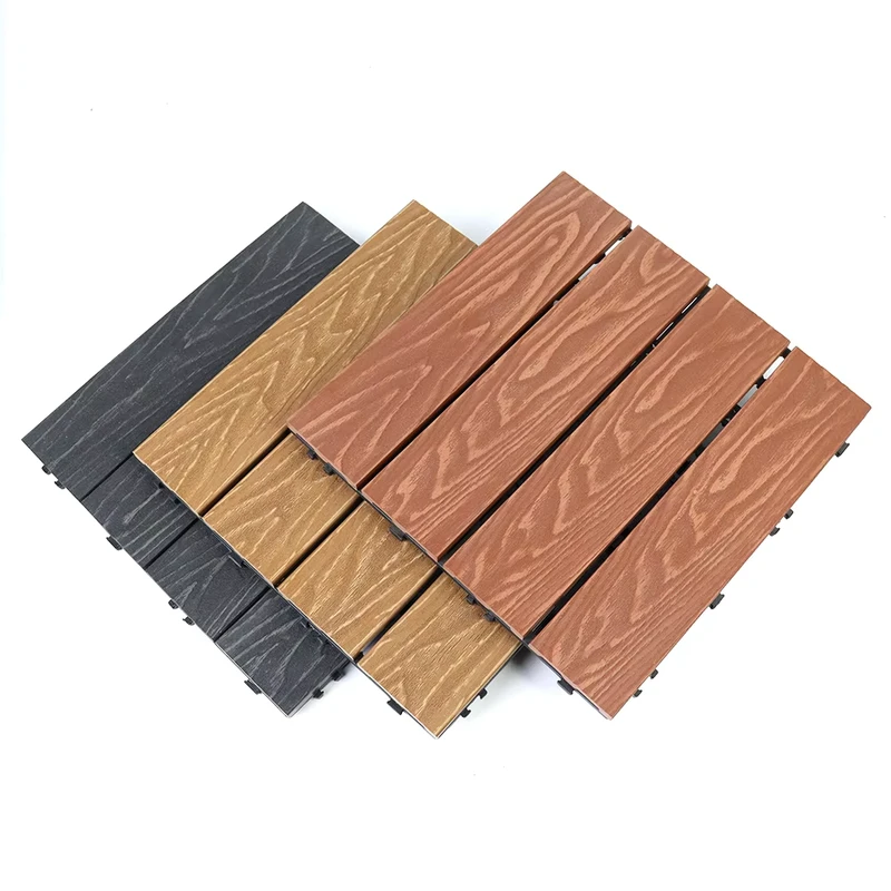 Modern DIY WPC Decking Tiles Waterproof Anti-slip Flooring Durable Composite Decking for Exterior Terrace Patio Engineered Floor