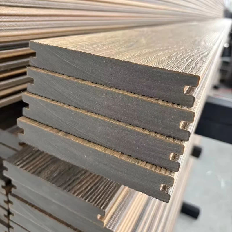Modern Design Easy Install Garden Composite Decking Boards WPC Outdoor Flooring 3D Wood Grain Coffee Color Composite Deck Boards