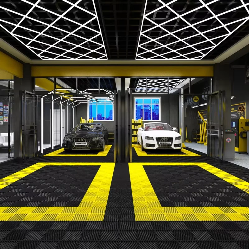 Modern Design Interlock PP Garage Flooring Tiles PVC Slab Rib Garage Floor Mat for Outdoor Sports Venues Hotels
