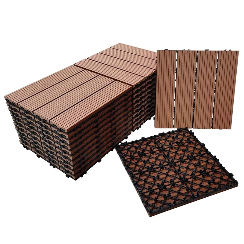 Modern Design Interlocking Outdoor WPC Flooring Corrosion Resistant Plastic Terrace Floor Cover with Plastic Base Deck Tile