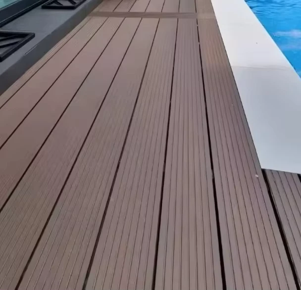 Modern Durable Anti-Slip 23mm/25mm Waterproof Square Dual Lock Eco-Friendly WPC Composite Decking 5-Year Warranty for Outdoor