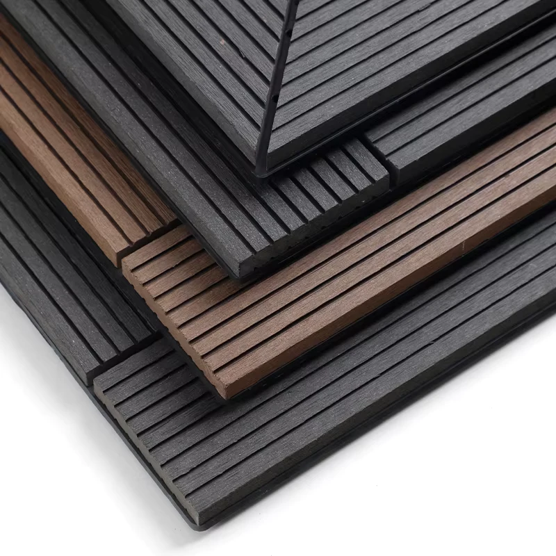 Modern Durable WPC Decking Floor High Gloss Waterproof Anti Slip Interlocking Exterior Square Shape Outdoor Courtyard Garden