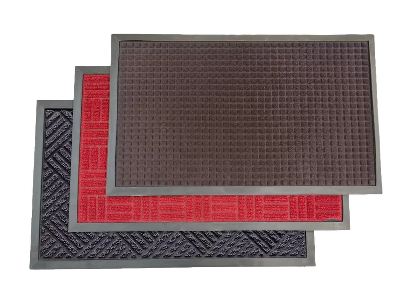 Modern Embossed Rib Wiper Door Mat Eco Friendly Deep Groove Polyester Needle Fiber Traps Dirt Moisture Non Slip Home Hotel