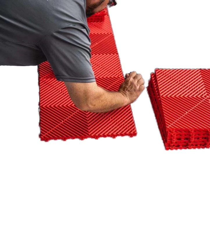 Modern Indoor Interlocking Plastic Floor Tiles PP Material Removable Modular Garage Car Showroom Flooring Graphic Design