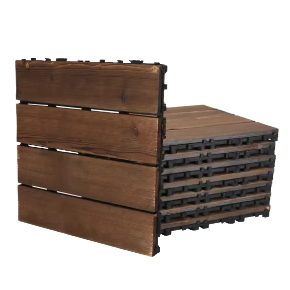 Modern Interlocking Wood Plastic Composite Square Deck Tiles Smooth Surface Waterproof Flooring for Outdoor Patio Garden