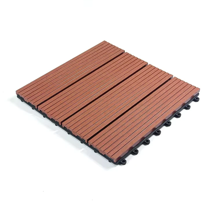 Modern Manufacturer 300*300mm Engineered Wood Flooring Grey Wood Grain Tile Interlocking Wood Deck Tile Waterproof Eco Friendly