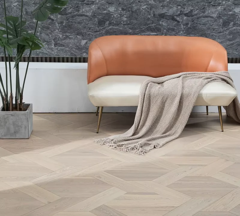 Modern Multilayer Black Walnut Laminate Flooring Click Installed Villa Pentagonal Parquet Smooth Engineered Flooring 5 Year