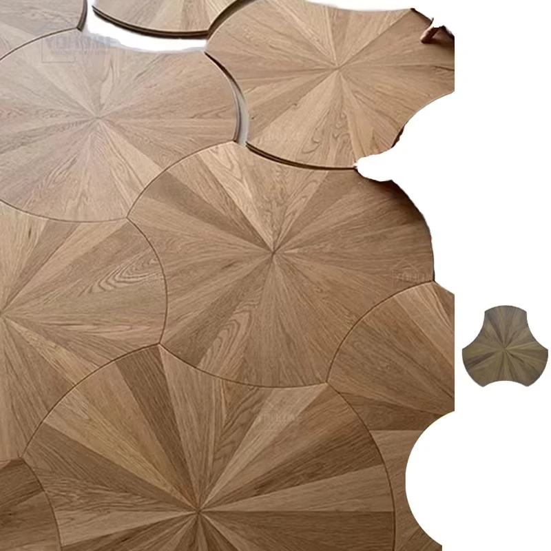 Modern New Solid Wood Composite Parquet Floor Oak Flooring Design for Bedroom Application