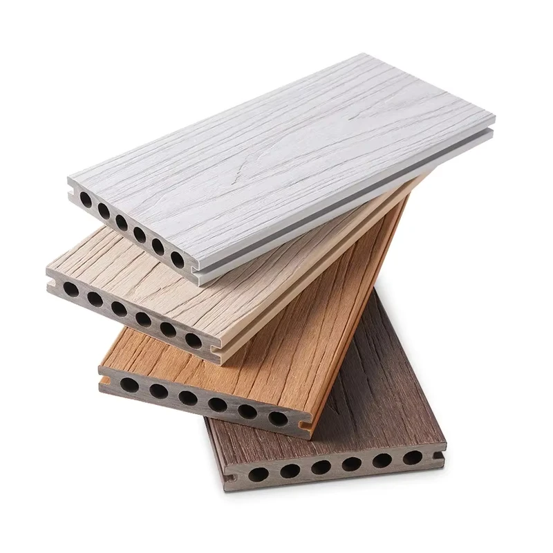 Modern Outdoor WPC Decking with 3D Embossed Design Lifetime Warranty Above 18mm Thickness