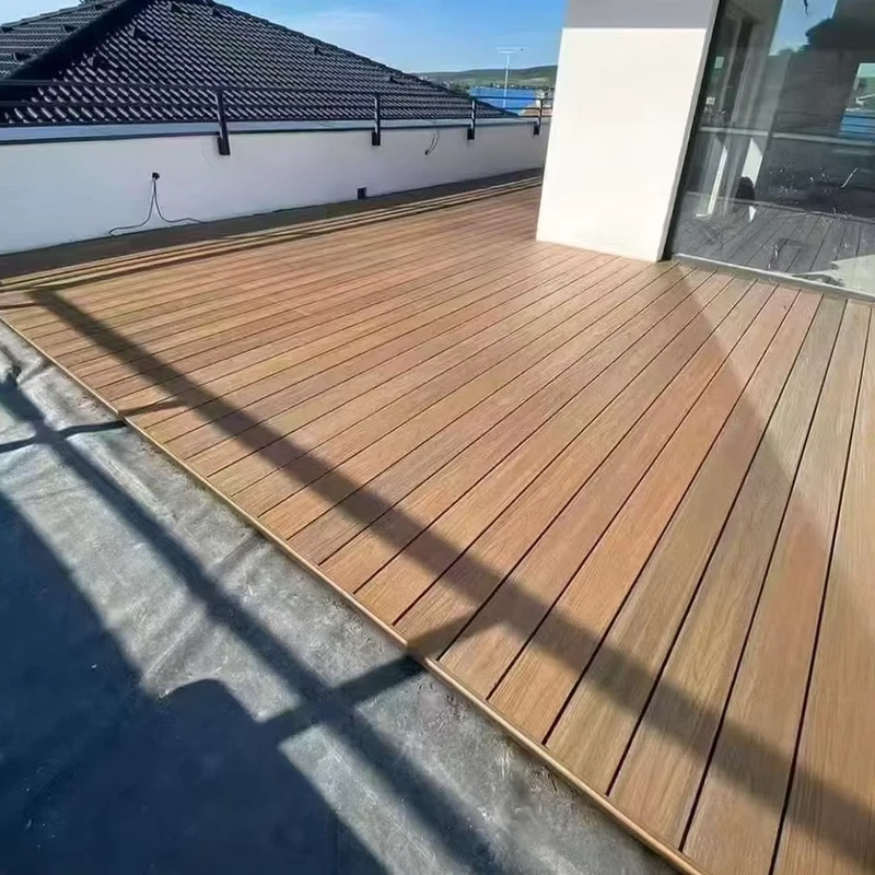Modern Outdoor Waterproof WPC Decking Tiles Non Slip Square Floor Panels for Patio Garden Terrace Easy to Install