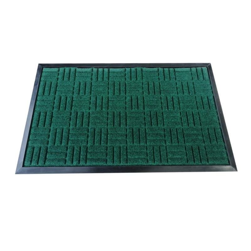 Modern Ribbed Embossed Scraper Mat Rugged Polyester Scrapes Shoes Hides Dirt Non Slip Backing Beveled Trip Safe Shake Rinse Home