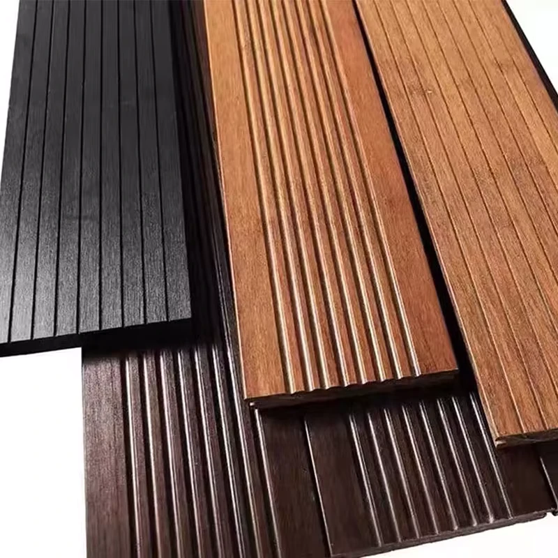 Modern Square Brushed Carbonized Bamboo Multilayer Engineered Wood Decking Flooring Waterproof Outdoor Garden Flooring