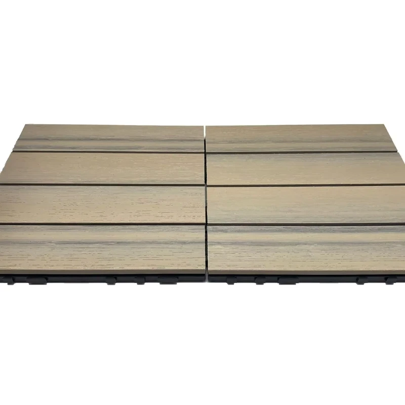 Modern Style DIY WPC Decking Tiles Outdoor Composite Decking for Balcony Home Modification Square Shape with Brushed Technics
