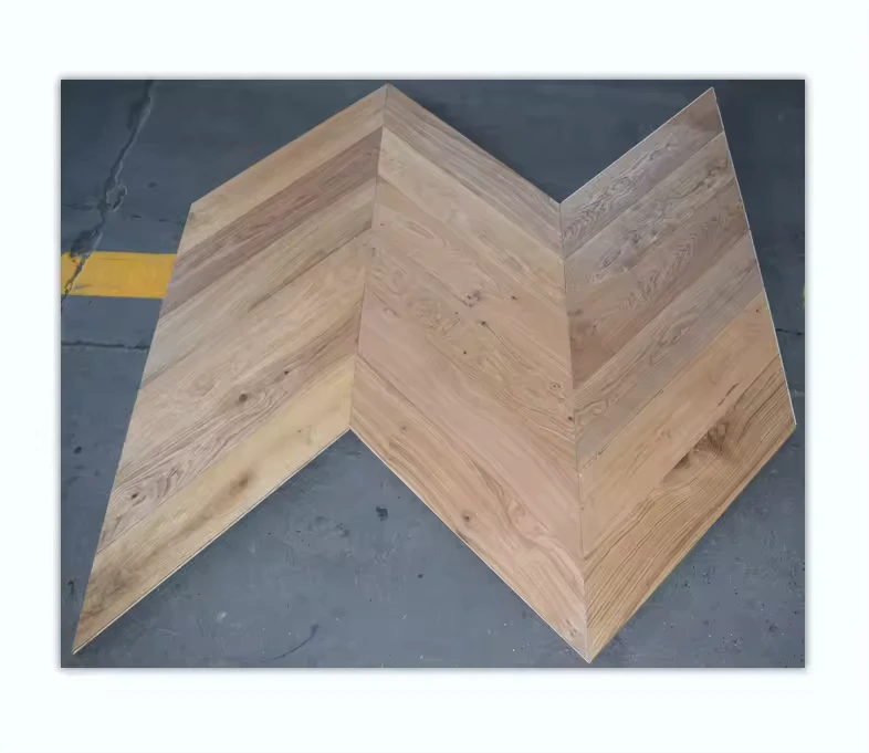 Modern Style Oak Fishbone Parquet Wood Flooring Oiled and Wire Brushed Engineered Flooring