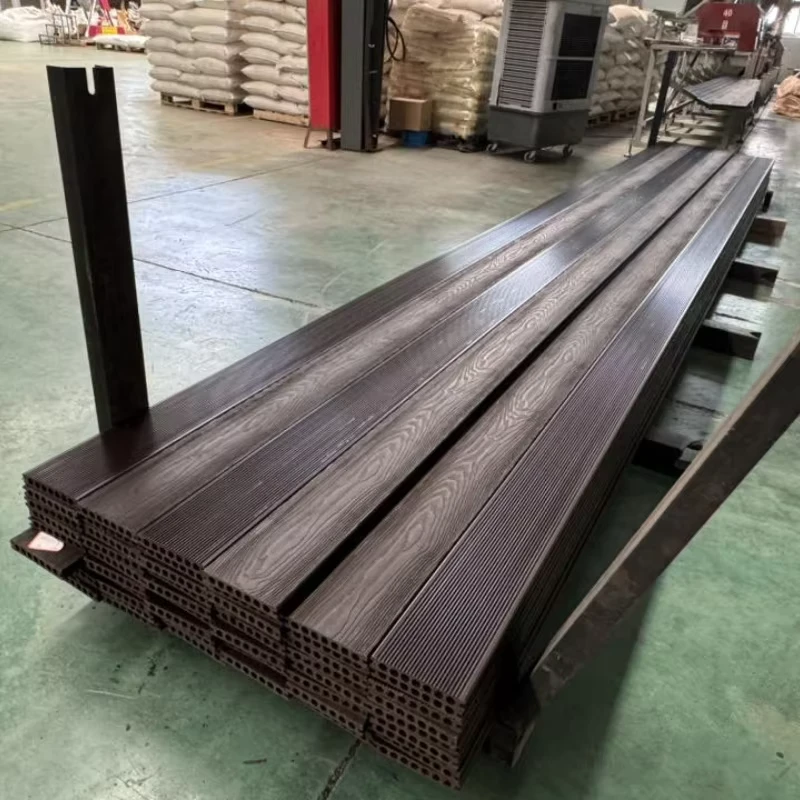 Modern Teak WPC Decking 3D Wood Grain Exterior Composite Flooring Eco Friendly Outdoor Swimming Pool Park
