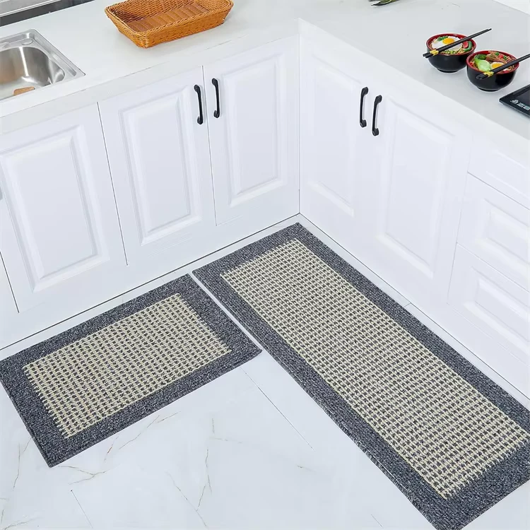 Modern Tufted Washable Polypropylene Non Slip Kitchen Rug Mats Stain Resistant PET Friendly Kitchen Runner Floor Mats