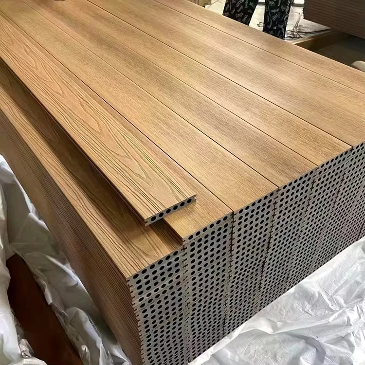 Modern WPC High Density Interlocking Wood Grain Decking Vertical Stripe Outdoor Balcony Plank Flooring Anti-Slip Courtyard
