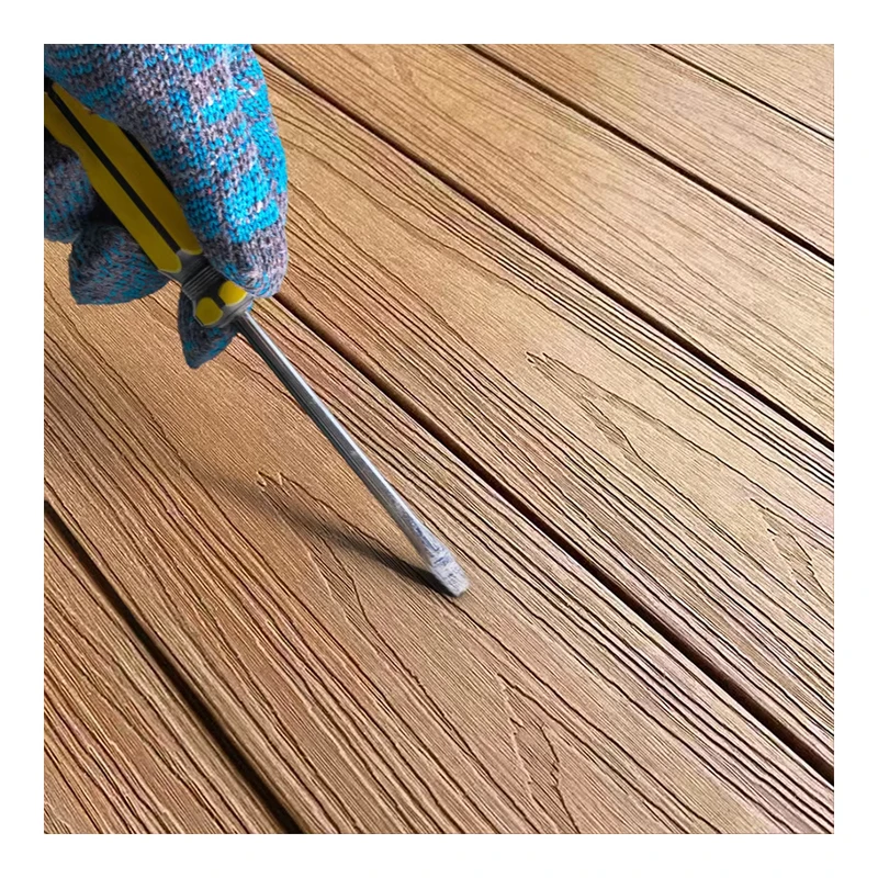 Modern Waterproof WPC Decking 18mm Thick with Wood Grain Surface Teak Wood Plastic Material Factory Prices for Outdoor Floor