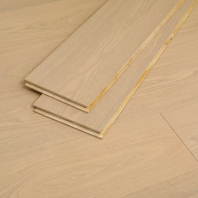 Modern White Oak Engineered Parquet Flooring for Home Indoor Solid Wood Veneer Locking Three layer Wooden Composite Floors