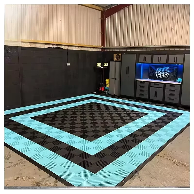 Modular Floor Tiles Anti Slip PP PVC Plastic Flooring Mats Interlocking Garage Floor Tile