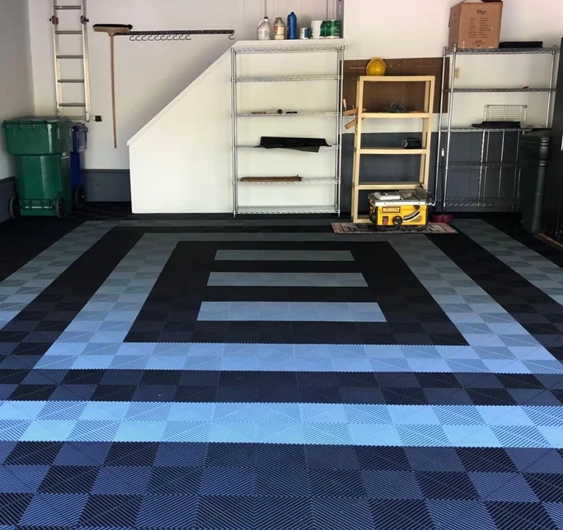 Modular Floor Tiles Anti Slip PP Plastic Flooring Mats Interlocking Garage Floor Tile for 4S Car Shop Workshop Garage