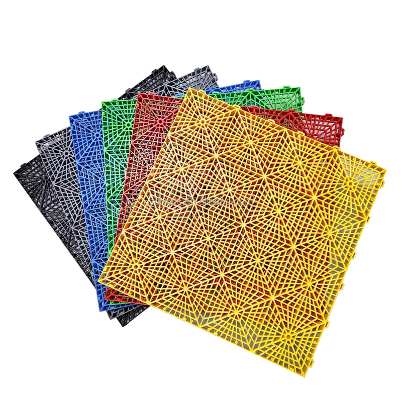 Modular Interlocking Anti Slip Waterproof PP Floor Tiles 18mm Thick New Design Garage & Car Detailing Indoor Flooring